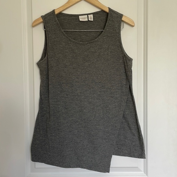 Chico’s Weekends Women’s Sleeveless Asymmetrical Tank Top Grey S - Picture 1 of 6